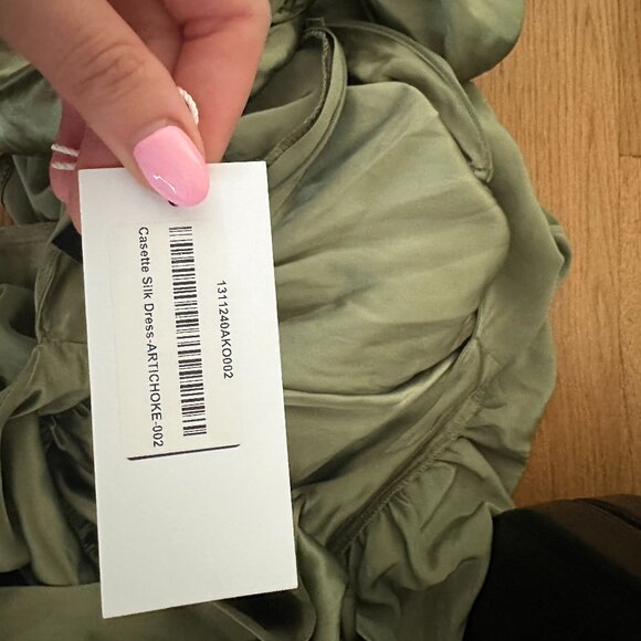 NWT Reformation Casette Silk Sleeveless Maxi Dress Sz 2 Artichoke Cut-out Back - Picture 3 of 8